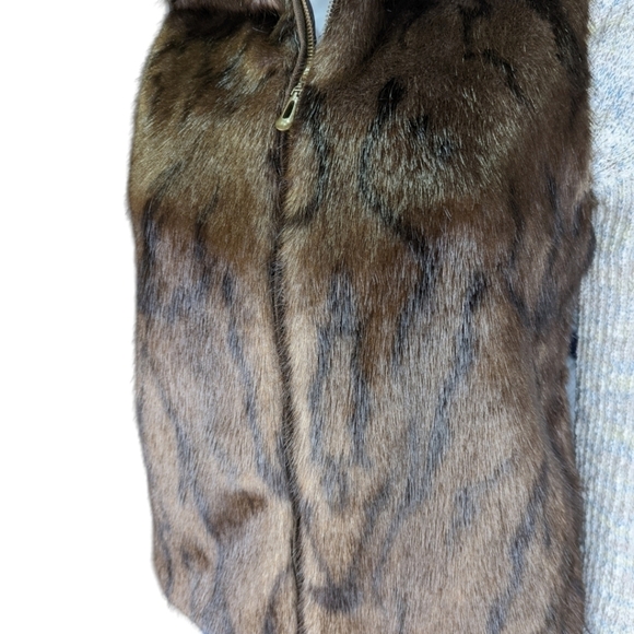 Lisa International Brown Faux Fur Zip Up Vest Jacket Size Small Petite - Picture 5 of 11